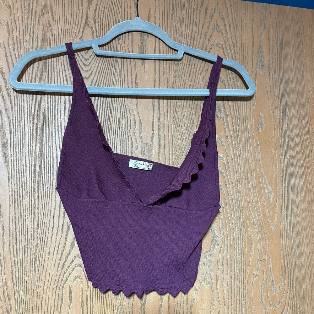 Free people Purple Fitted Crop Camisole